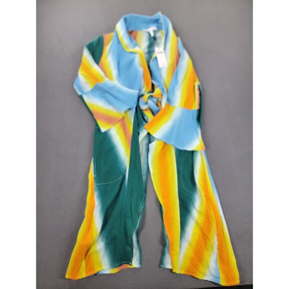 BCBGGeneration Kimono Duster Womens XS Multi Tie Front Pockets cover up new - Picture 1 of 12
